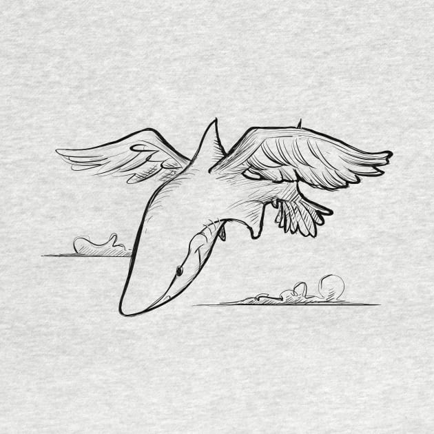 Flying shark by Jason's Doodles